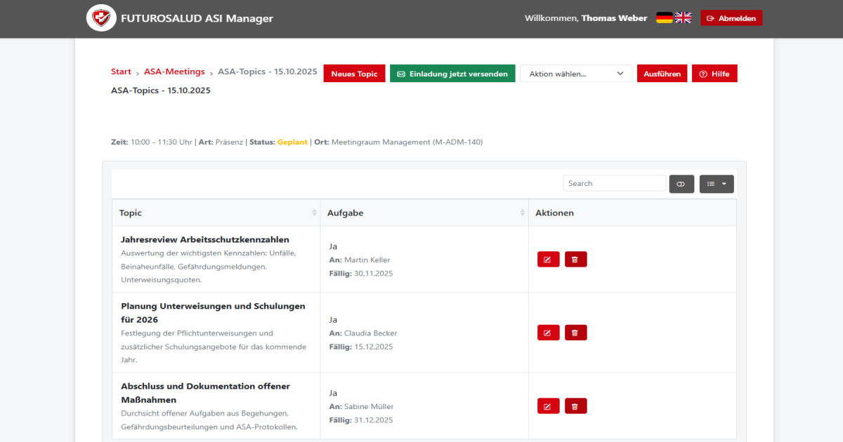 FUTUROSALUD ASI Manager ASA Manager
